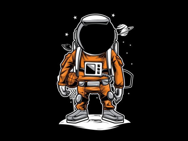 Astronaut basket ball t-shirt design