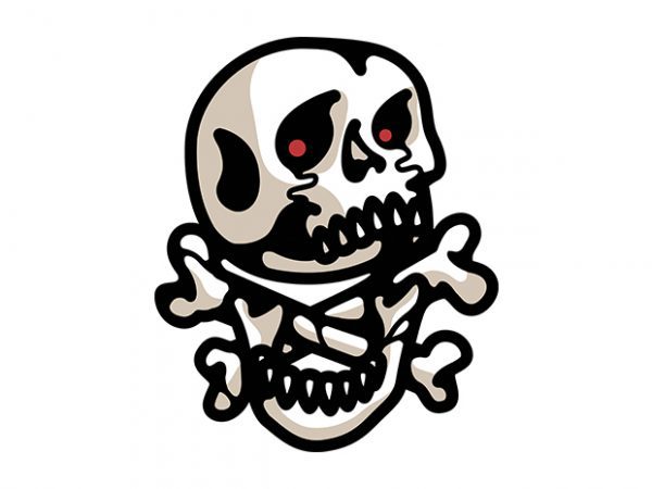 Crossbones vector t-shirt design for commercial use