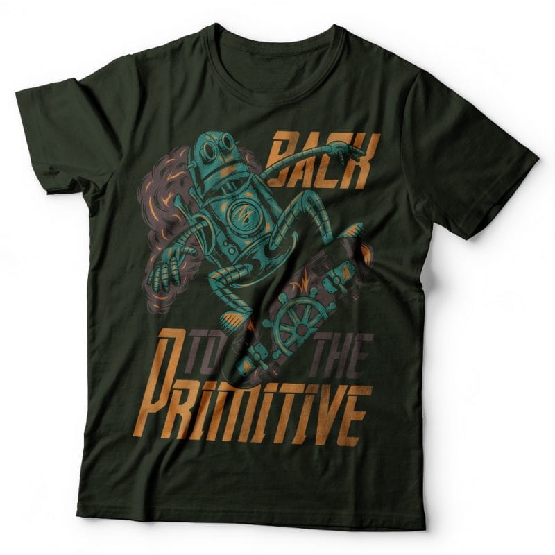 Back to the primitive. Vector T-Shirt Design tshirt factory