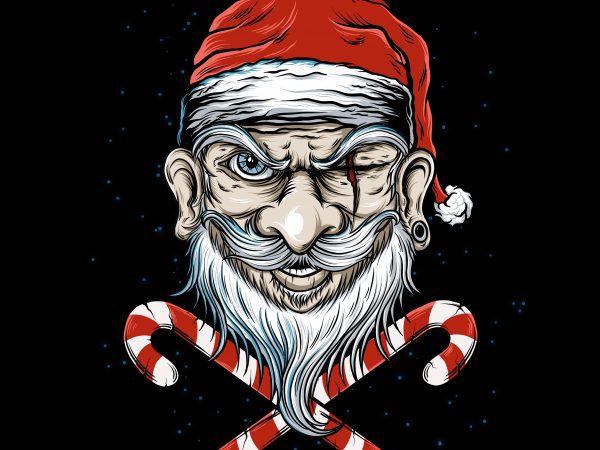 Badass santa t shirt design for purchase