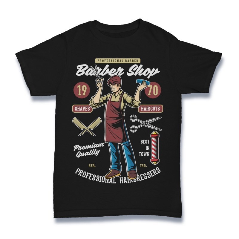 Barber Shop Graphic t-shirt design t-shirt designs for merch by amazon