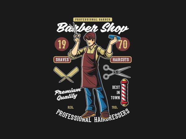 Barber shop graphic t-shirt design