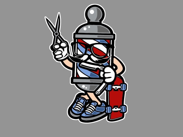 Barber skater vector t-shirt design