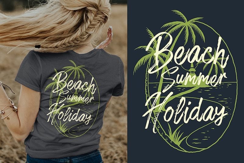 Beach Island Vector t-shirt design commercial use t shirt designs