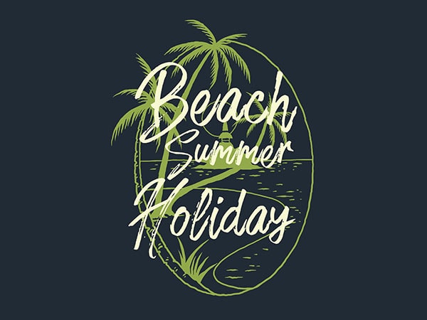 Beach island vector t-shirt design