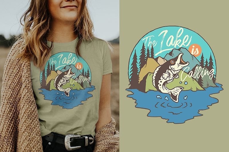 Big Fish Graphic t-shirt design tshirt-factory.com