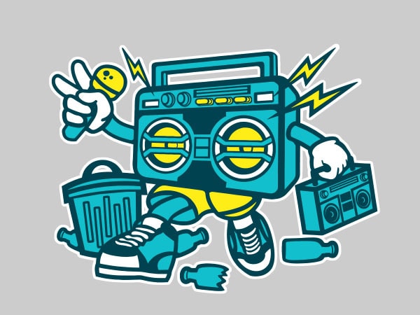 Boombox vector t-shirt design