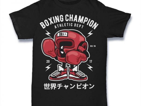 Boxing champion graphic t-shirt design