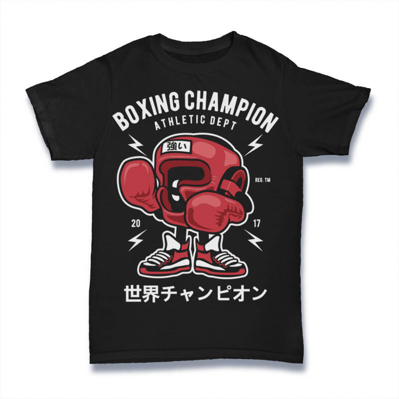 Boxing Champion Graphic t-shirt design t shirt designs for print on demand