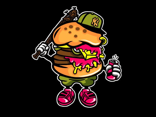 Burger bastard graphic t-shirt design