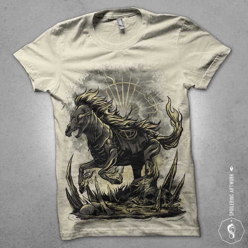 cursed horse Graphic t-shirt design t shirt designs for merch teespring and printful