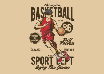 Champion basketball vector t-shirt design