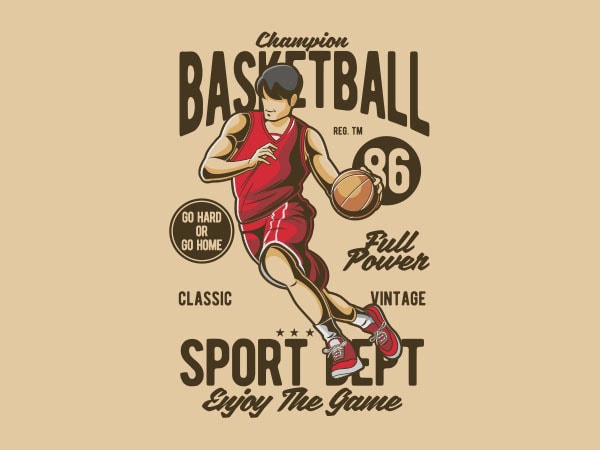 Champion basketball vector t-shirt design