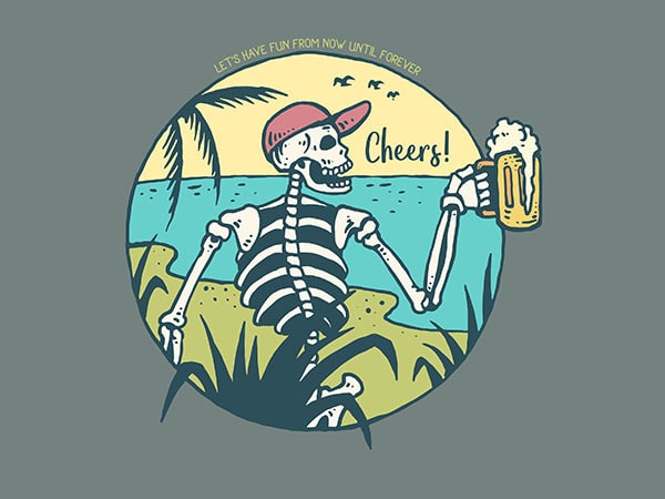 Cheers skull vector t-shirt design