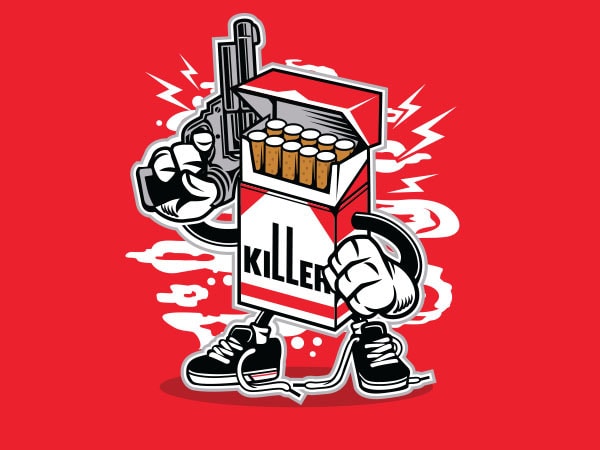 Cigarette killer graphic t-shirt design
