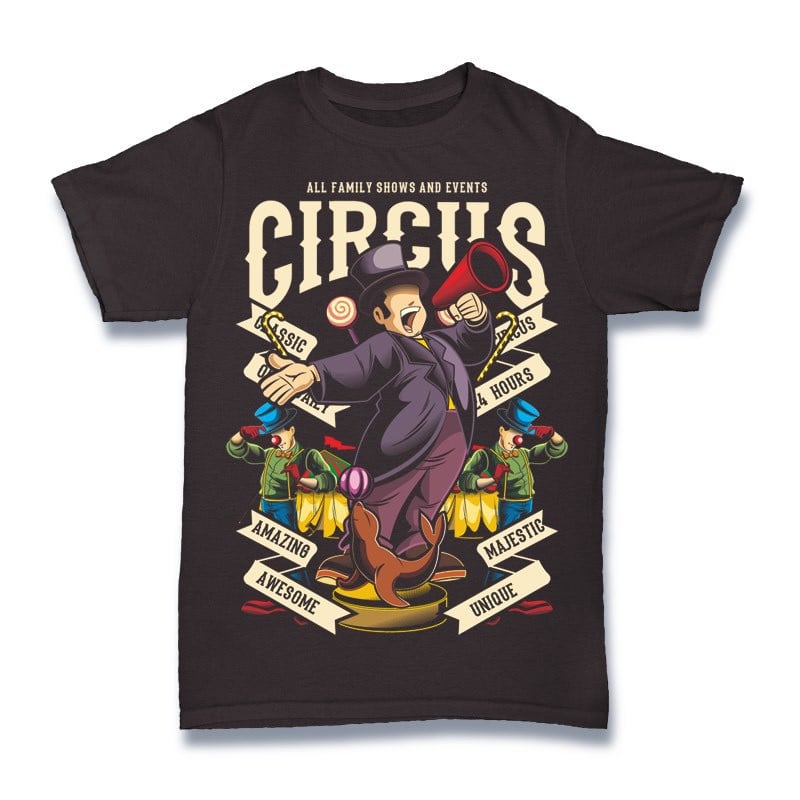 Circus Vector t-shirt design t shirt designs for print on demand