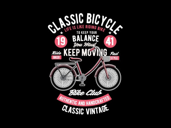 Classic bicycle svg vector t-shirt design