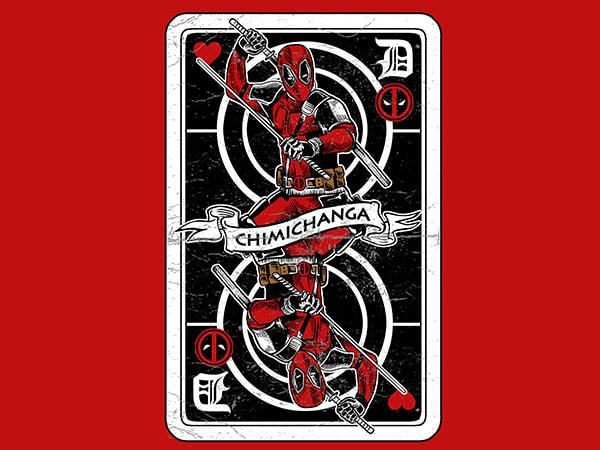 Deadpool Card Graphic t-shirt design Deadpool Card Graphic t-shirt design