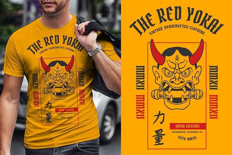 Demon Scroll Graphic t-shirt design t shirt designs for merch teespring and printful