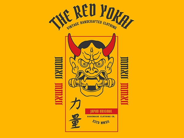 Demon scroll graphic t-shirt design Demon scroll graphic t-shirt design