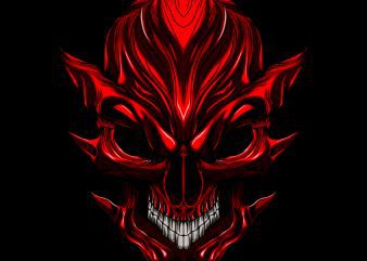 Devil evil skull T-shirt template vector illustration