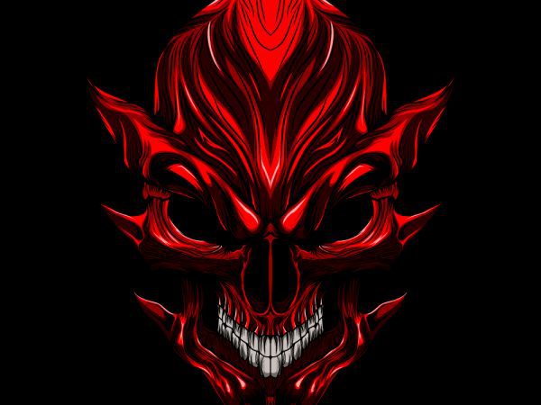 Devil evil skull t-shirt template vector illustration
