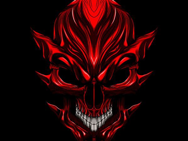 Devil evil skull t-shirt template vector illustration