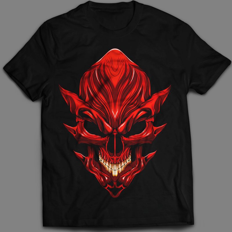 Devil evil skull T-shirt template vector illustration tshirt factory