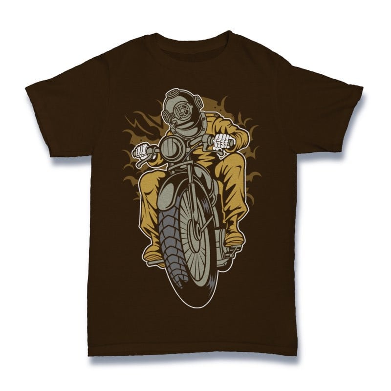 Diver Motorcycle tshirt design t shirt design png