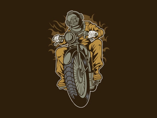 Diver motorcycle tshirt design