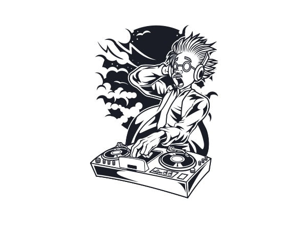 Dj mad scientist vector t-shirt design