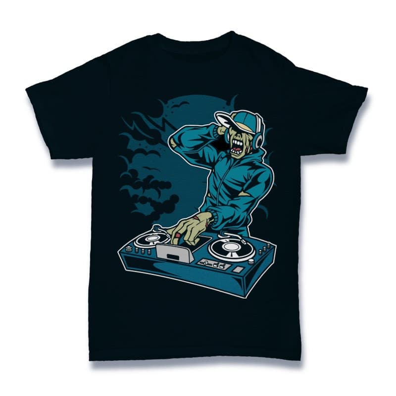 Dj Zombie Vector t-shirt design t shirt designs for sale