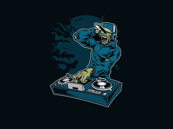 Dj zombie vector t-shirt design