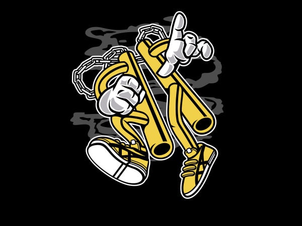 Double stick man graphic t-shirt design