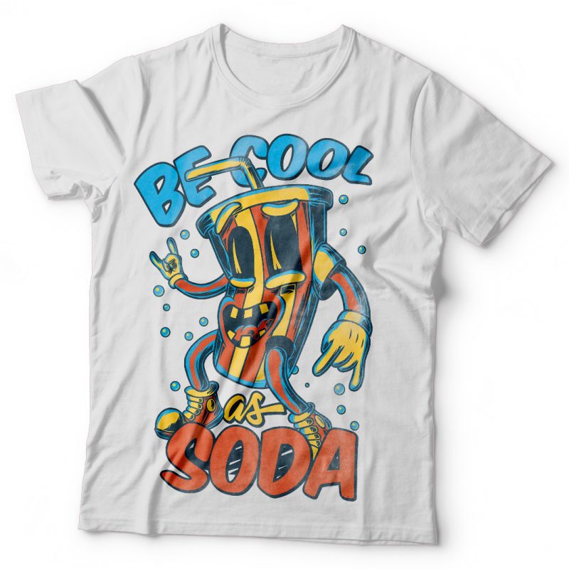 Be cool as soda. Vector T-Shirt Design tshirt-factory.com