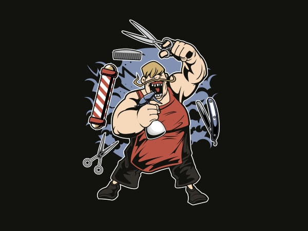 Fat barber vector t-shirt design