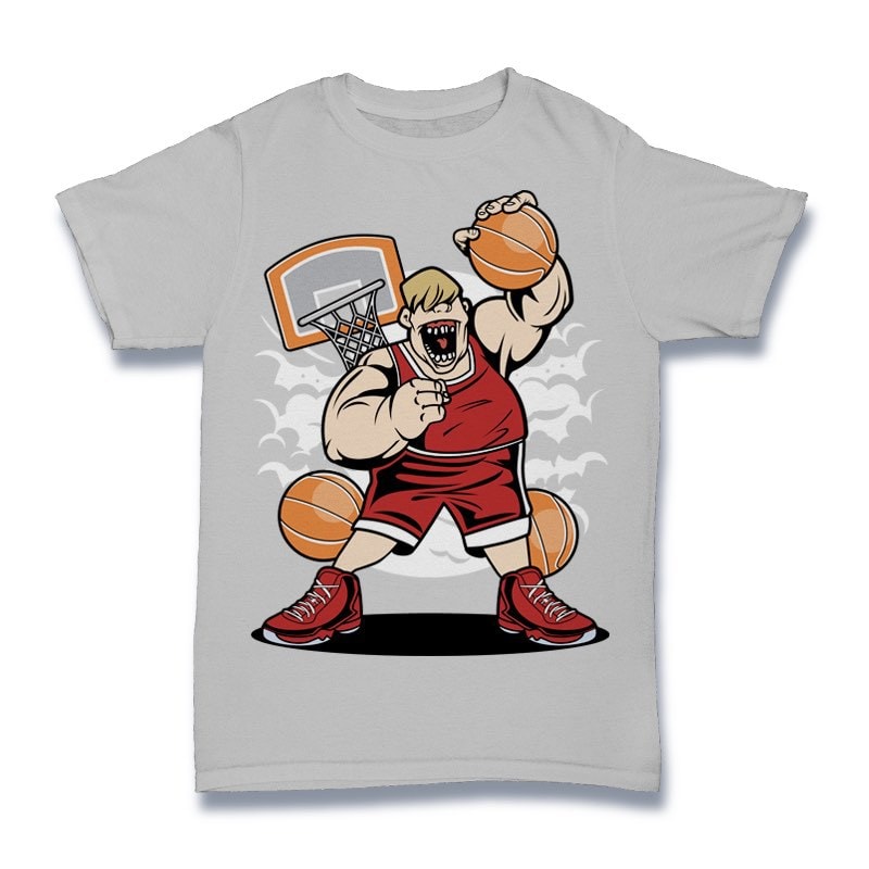Fat Basketball Player Graphic t-shirt design tshirt design for sale