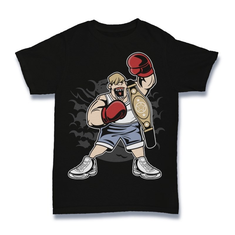 Fat Boxer Graphic t-shirt design tshirt design for sale