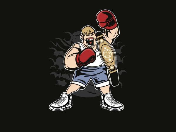 Fat boxer graphic t-shirt design