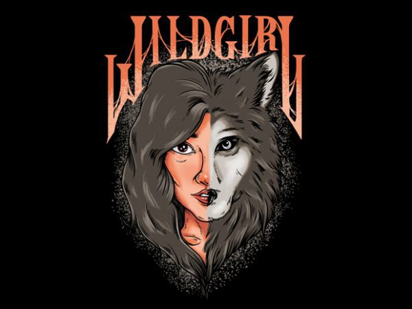 Wild girl print ready t shirt design