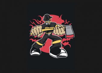 Fireman Graphic t-shirt design