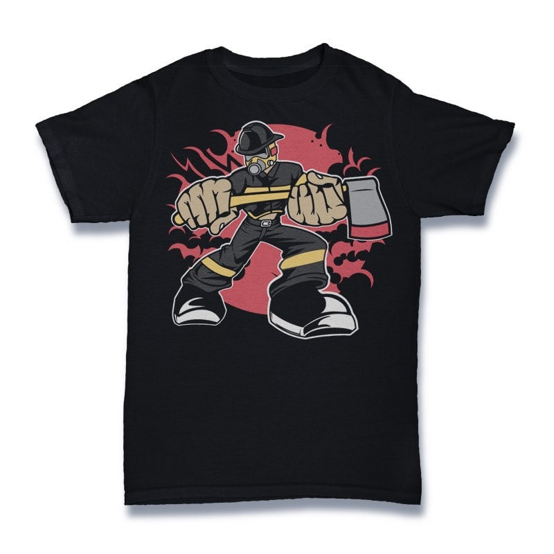 Fireman Graphic t-shirt design t shirt designs for sale