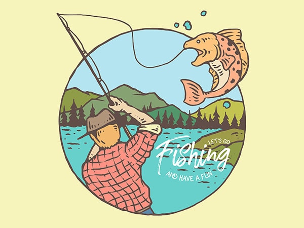 Fishing vector t-shirt design
