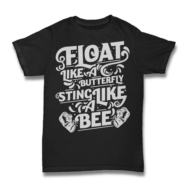 Float Like A Butterfly Vector t-shirt design t shirt designs for printful