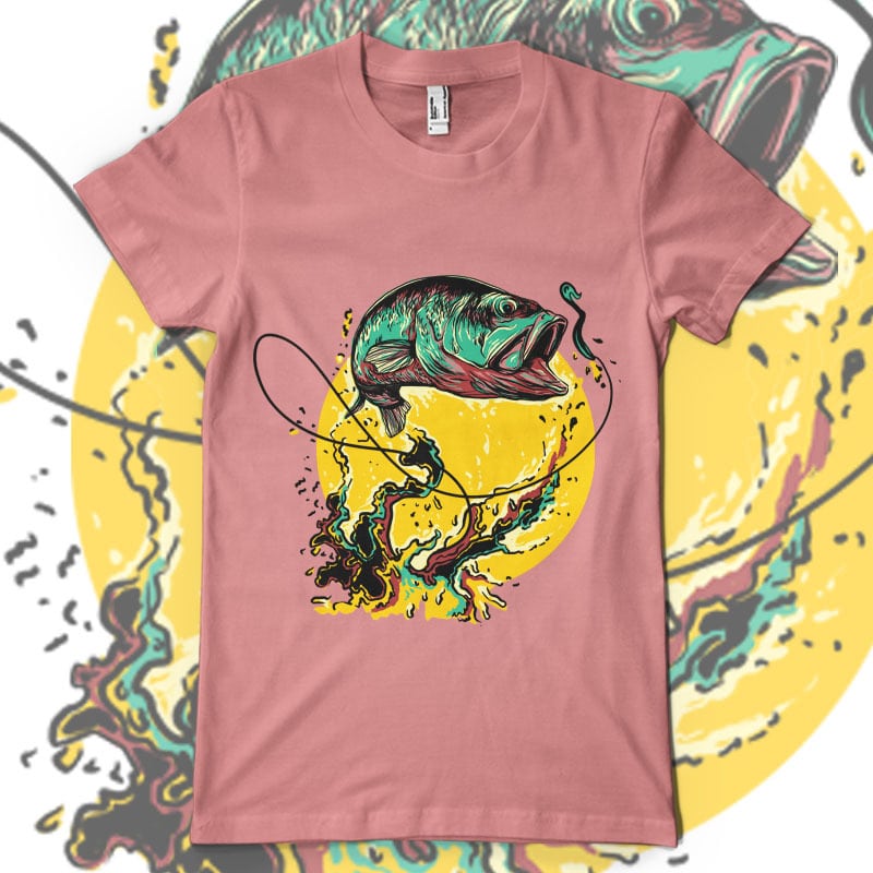 Fly fishing t shirt design png