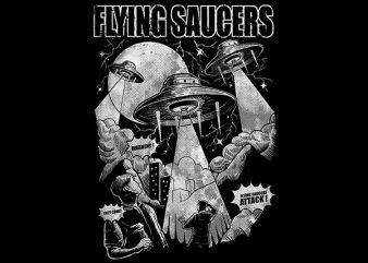 Flying saucers vector t-shirt design