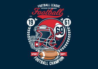 Football League Helmet Graphic t-shirt design