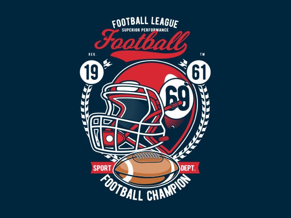 Football league helmet graphic t-shirt design Football league helmet graphic t-shirt design