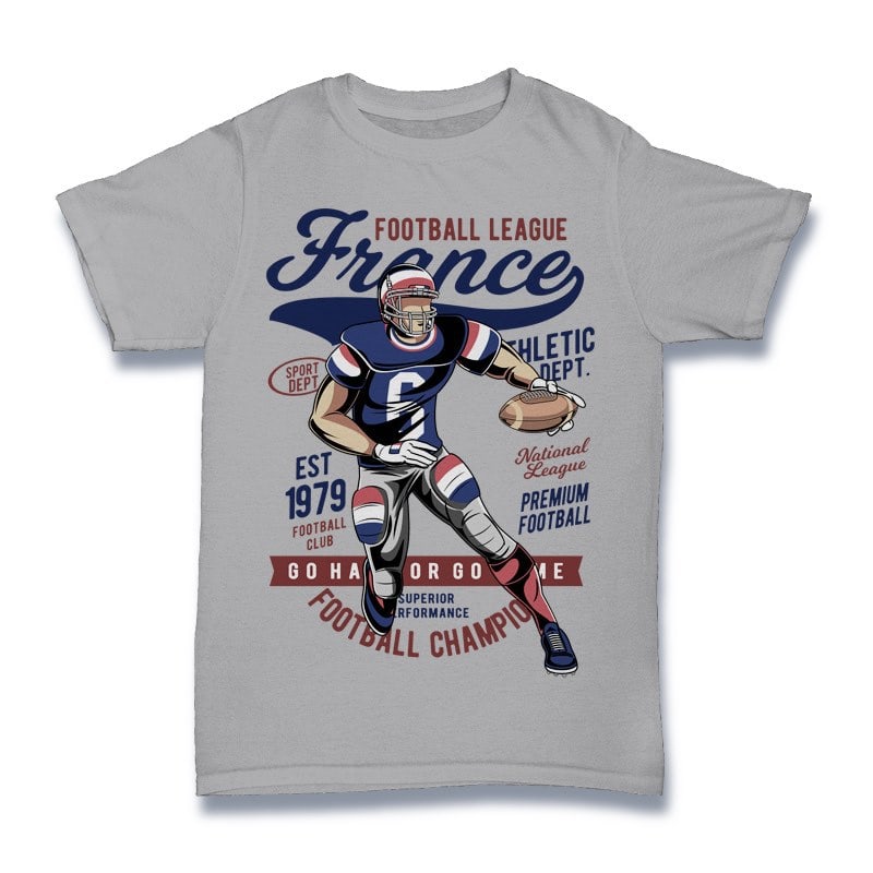 France Football Vector t-shirt design t shirt designs for merch teespring and printful