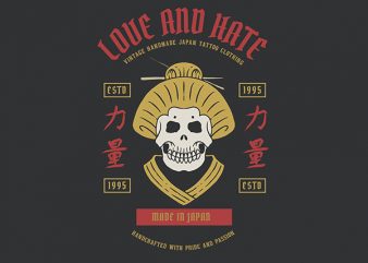 Geisha Skull Vector t-shirt design